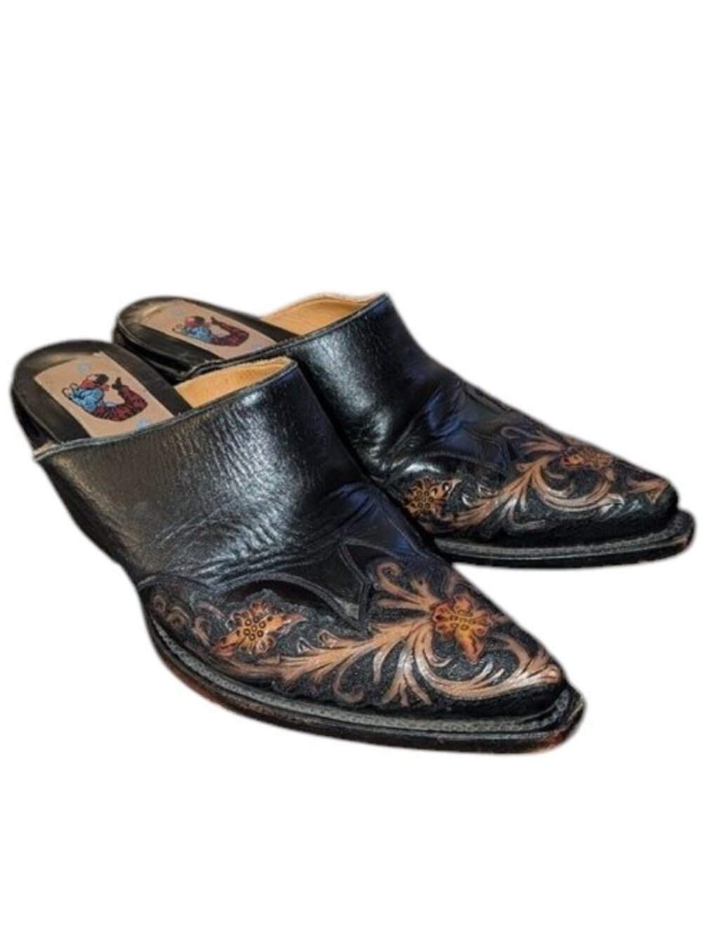 Liberty Boot Company Slip On Backless Western Cowboy Mules Boots Bootie Shoes 7B